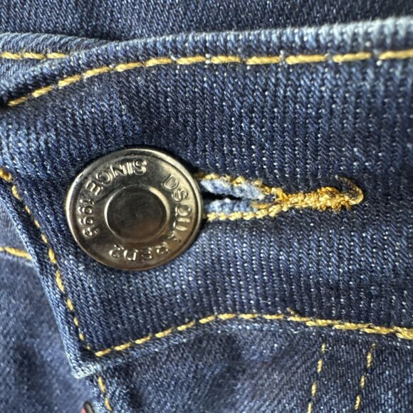 Dsquared2 Slim Stretch Jeans Men’s 32x31 Blue Distressed Paint Splatter Italy - Picture 4 of 11